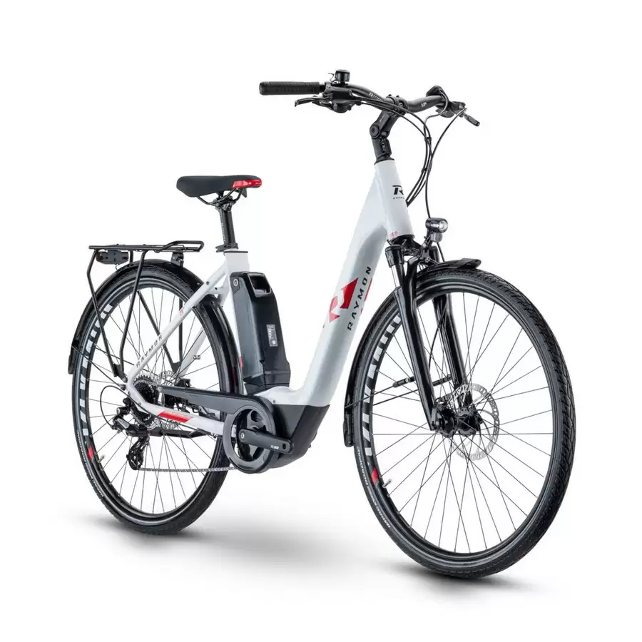 RAYMON CityRay E 1.0 Wave 26'' 8s 500Wh Yamaha PW-CE Wit/Rood Maat 45